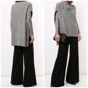 BCBGMaxAzria Elinor Short Sleeve Cowl Neck Mixed Knit Oversized Tunic Sweater S